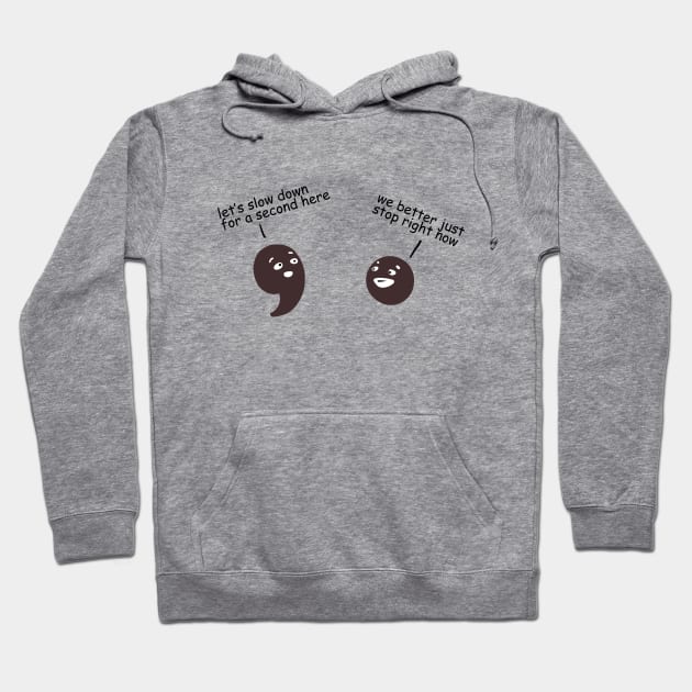 Comma & Dot - Puns, Funny - D3 Designs Hoodie by D3Apparels